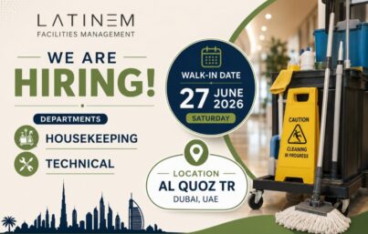 LATINEM Facilities Management Walk-In Recruitment Drive– Housekeeping & Technician Jobs in Dubai