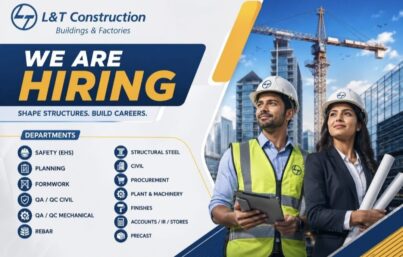 L&T Construction Recruitment Drive| Engineers, Managers, Foremen & Professionals | Apply Before 06 July 2026