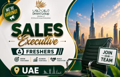 Desert Group Recruitment| Sales Executive – UAE Freshers | Apply by Email