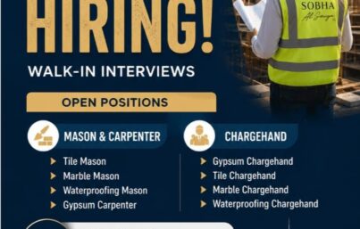 Sobha Al Siniya FZC Walk-in Interview| Tile Mason, Marble Mason, Waterproofing & Carpenter Jobs in UAE