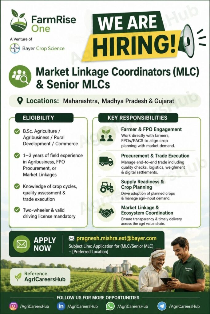 FarmRise One Recruitment| Market Linkage Coordinators (MLC) & Senior MLC Hiring