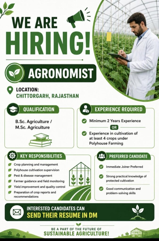 Agronomist Recruitment – Hiring for Chittorgarh, Rajasthan | Apply Now