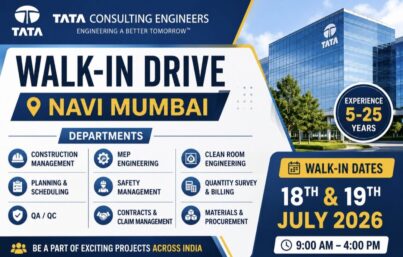 Tata Consulting Engineers Walk-In Drive in Navi Mumbai: Multiple Engineering & Project Management Opportunities