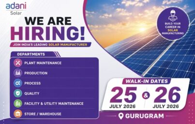 Adani Solar Recruitment: Engineers & Managers Hiring for Solar Manufacturing Operations in Mundra