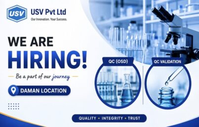 USV Pvt Ltd Recruitment| QC (OSD) & QC Validation Hiring at Daman | Apply Now