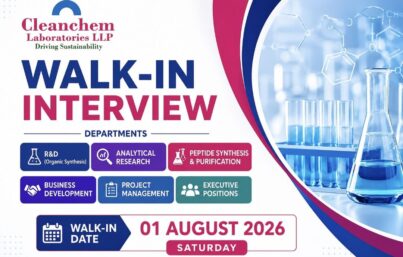 Cleanchem Laboratories LLP Walk-in Interview | R&D, Analytical, Peptide Synthesis & Business Development Jobs