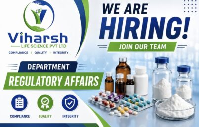 Viharsh Lifescience Pvt Ltd Recruitment| Regulatory Affairs Officer to Sr. Officer | B.Pharm / M.Pharm | Ahmedabad