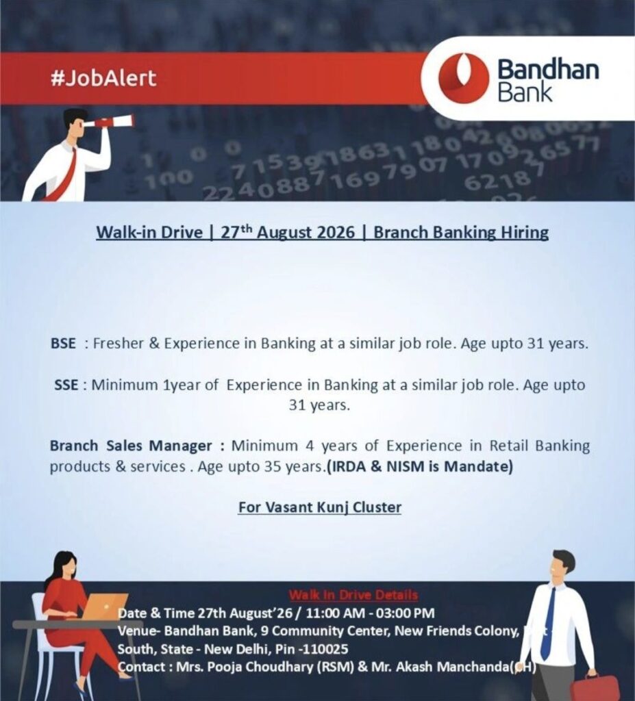 Bandhan Bank Branch Banking Walk-in Drive – Complete Recruitment Guide