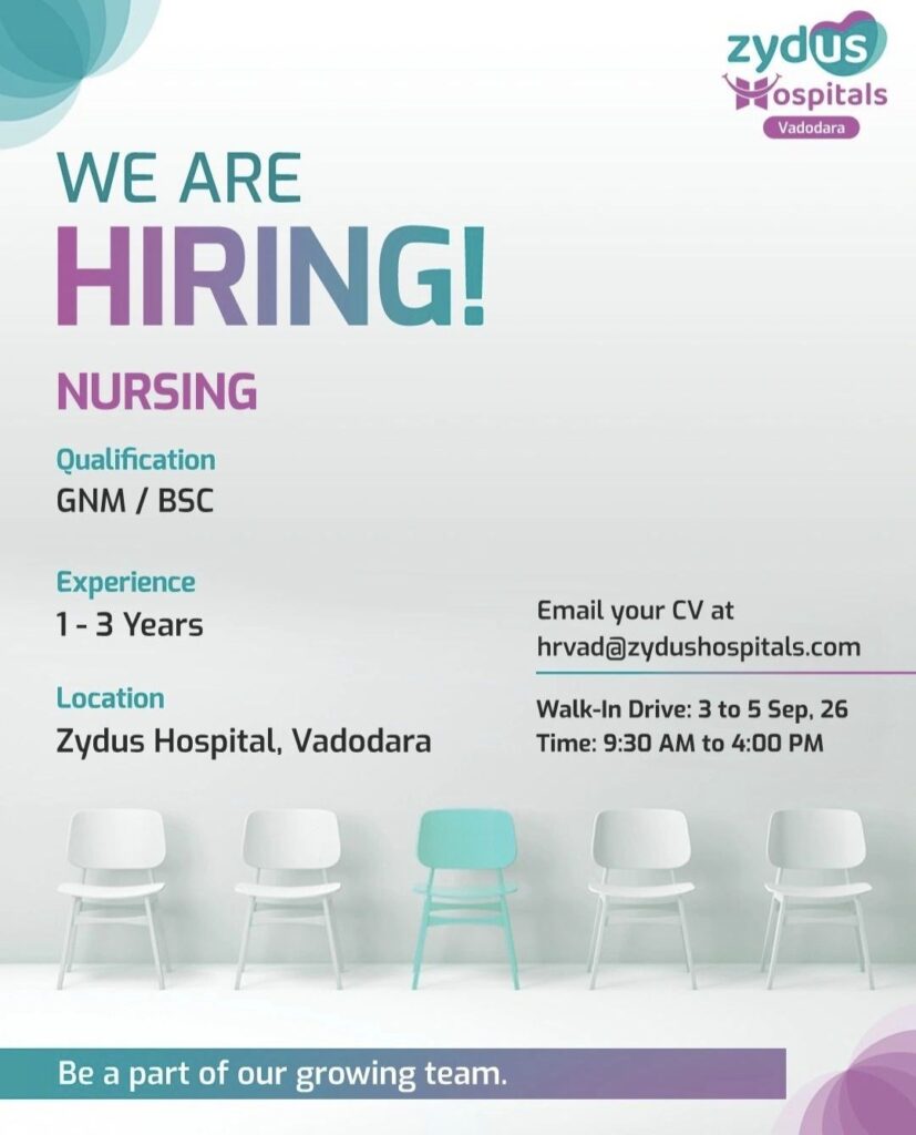 Zydus Hospitals Nursing Recruitment
