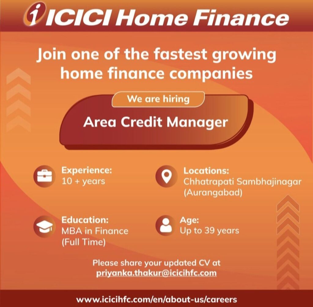 ICICI Home Finance Recruitment– Area Credit Manager