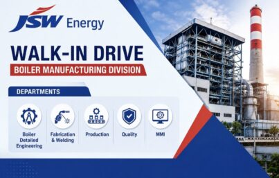 JSW Energy Walk-In Drive – Boiler Manufacturing Division Recruitment