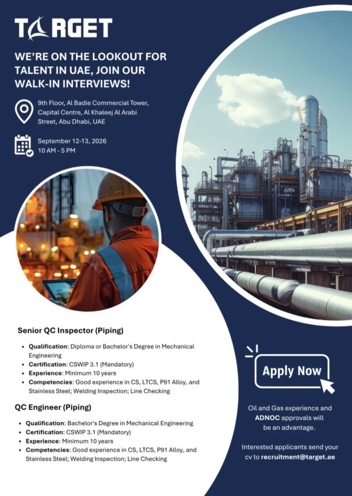 Target Engineering UAE Walk-In Interviews