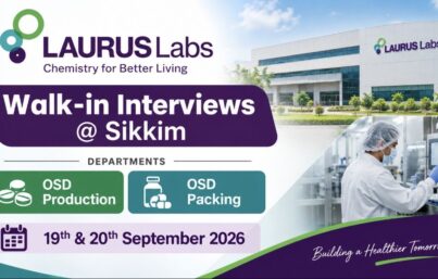 Laurus Labs Walk-in Interview– OSD Production & Packing Jobs in Visakhapatnam