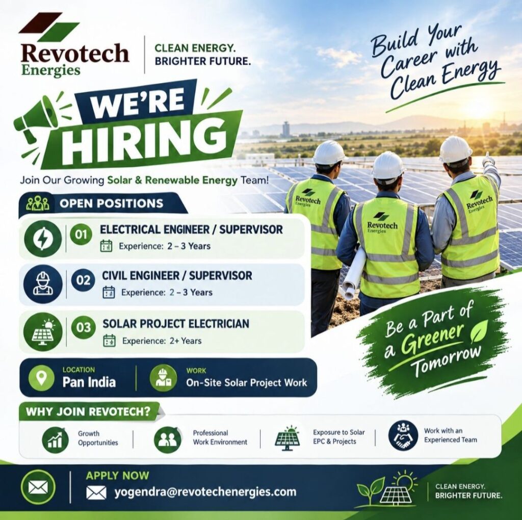 Revotech Energies Recruitment – Careers in Solar & Renewable Energy