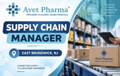 Avet Pharma Hiring – Supply Chain Manager | East Brunswick, New Jersey