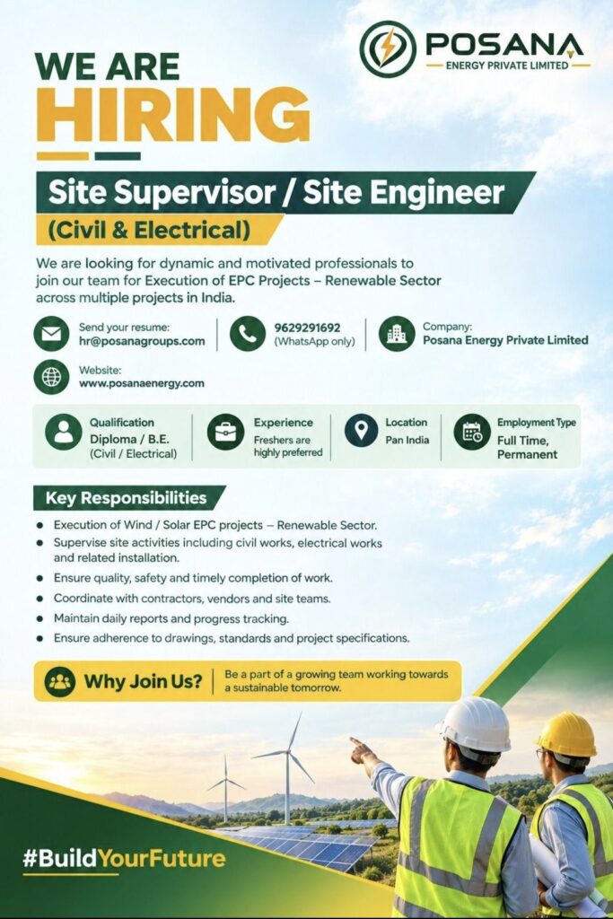 Posana Energy Private Limited Recruitment