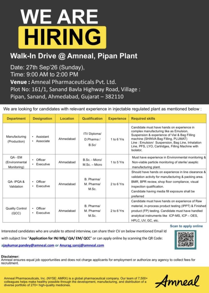 Amneal Pharmaceuticals Walk-In Drive