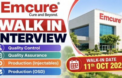 Emcure Pharmaceuticals Walk-In Interview for Quality Control, Quality Assurance and Production