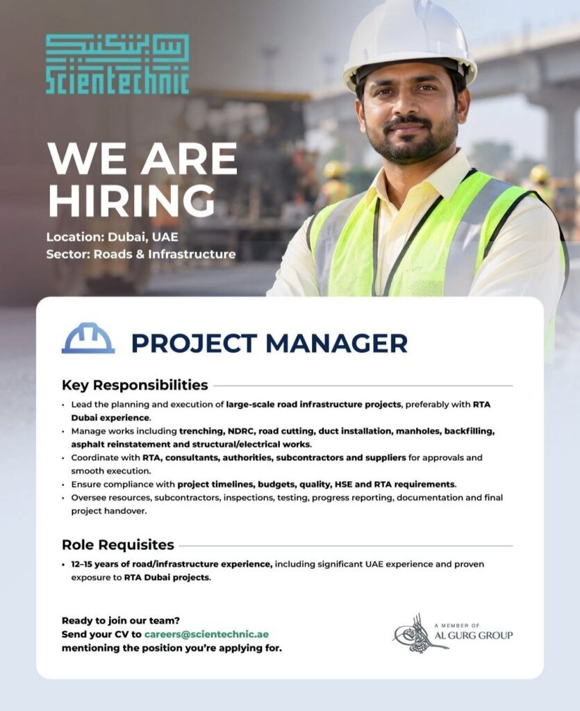 Scientechnic Careers: Project Manager Jobs in Dubai, UAE