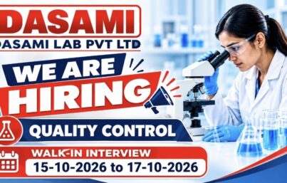 Dasami Lab Pvt Ltd Recruitment: Quality Control Chemist – Executive
