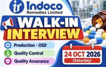 Indoco Remedies Limited Walk-In Interview| Multiple Pharma Job Vacancies in Baddi, Himachal Pradesh