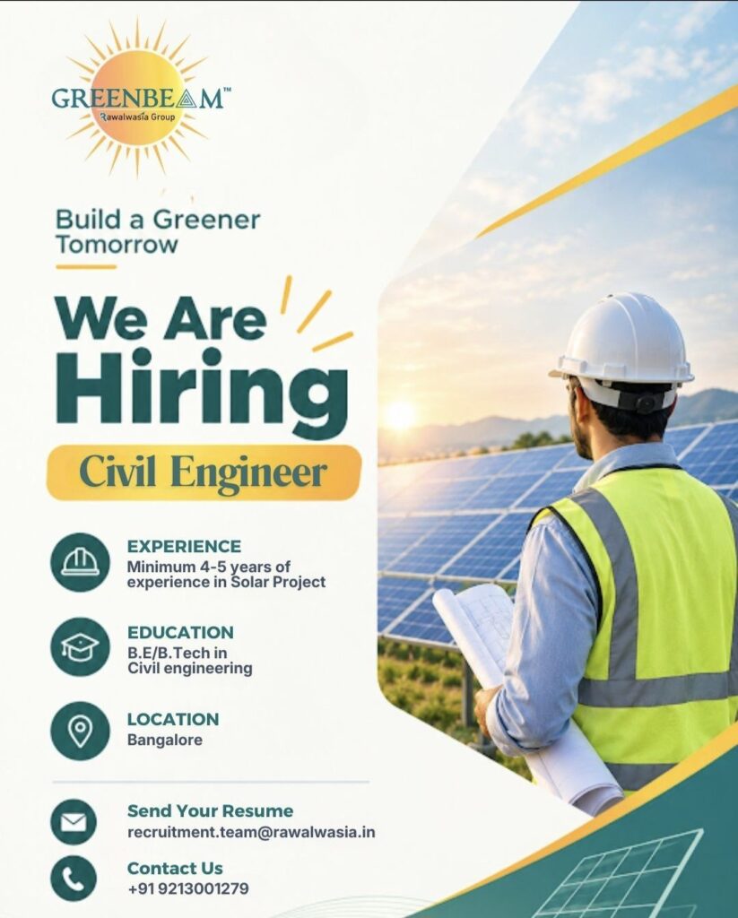 Greenbeam (Rawalwasia Group) Recruitment: Civil Engineer Job in Bangalore