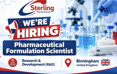 Sterling Pharmaceuticals Hiring: Pharmaceutical Formulation Scientist Job in Birmingham, UK