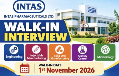 Intas Pharmaceuticals Walk-In Interview– Sikkim