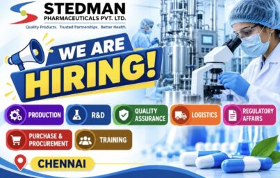 Stedman Pharmaceuticals Pvt. Ltd. Recruitment: Multiple Job Vacancies in Chennai