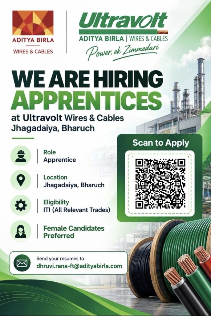 Ultravolt Wires & Cables Recruitment: Apprentice Jobs in Bharuch, Gujarat