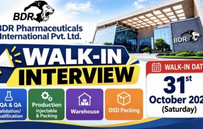 BDR Pharmaceuticals International Pvt. Ltd. Recruitment: Walk-In Interview for Multiple Departments