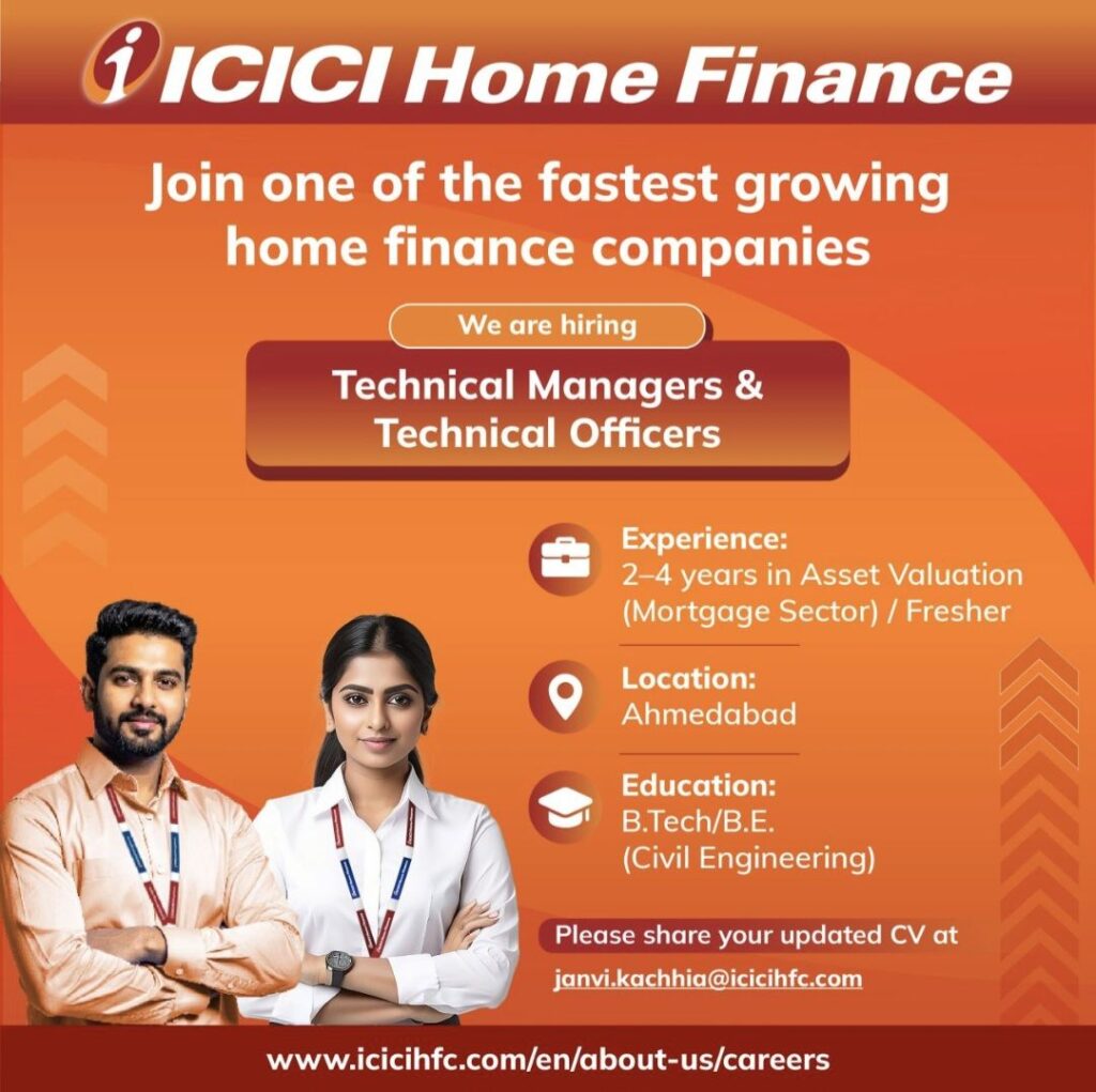 ICICI Home Finance Recruitment– Technical Managers & Technical Officers