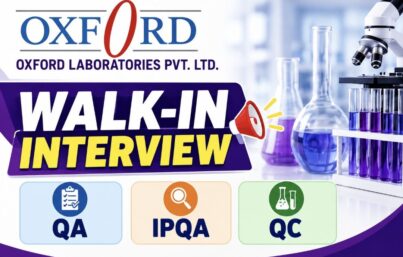 Oxford Laboratories Pvt. Ltd. Recruitment – Walk-In Interview