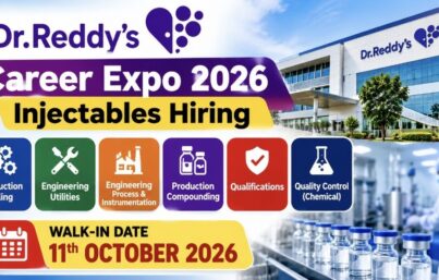 Dr. Reddy’s Laboratories Career Expo– Injectables Hiring for Manufacturing, Engineering & Quality Control