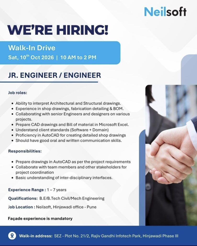 Neilsoft Walk-In Drive– Jr. Engineer / Engineer